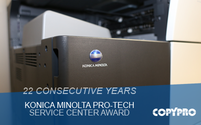 CopyPro Earns Pro-Tech Service Center Recognition for 22 Consecutive Years