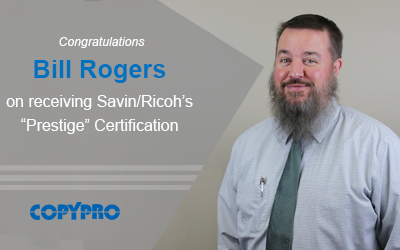CopyPro’s Rogers Earns Savin/Ricoh’s “Prestige” Certification
